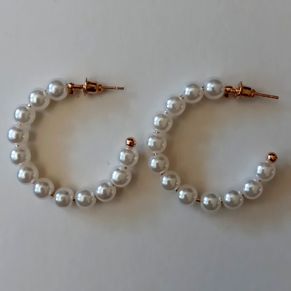 Jewelry - 4/$10 Big Faux Pearl Hoops